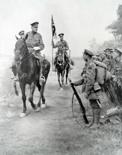 Lord Haig greets canadian troops in France during WWI August 1918