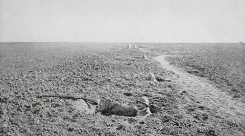 French soldiers in foxholes in France during the spring of 1918. WWI