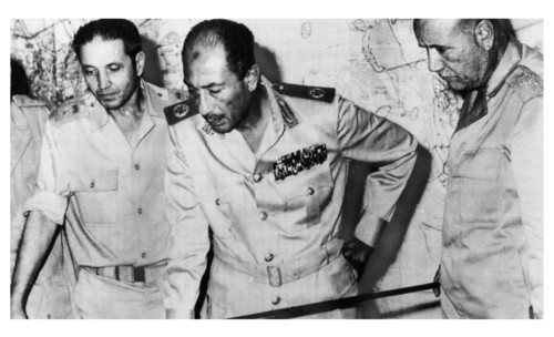 Egypt's chief of staff, President Sadat and minister of war