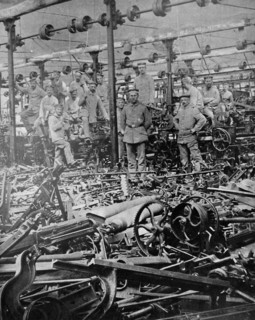 destruction of a French factory by German forces in June 1917;   WWI
