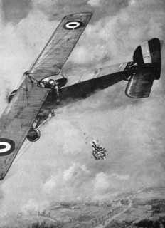 British WWI aircraft dropping a wreath above German lines