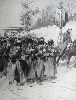 WWI 1915; Russian soldiers pass a shrine