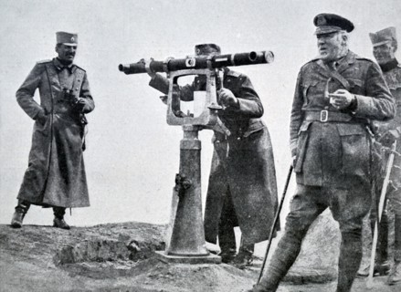 Prince Alexander of Serbia with Rear Admiral Troubridge near Belgrade 1915