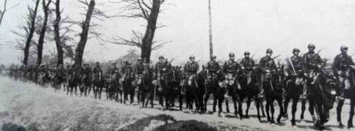 Belgian soldiers on their way to battle;   during WWI 1914