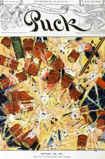 Exploding fireworks that were ignited by a 'Teddy Punk' stick