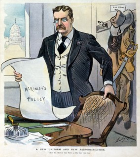 Theodore Roosevelt taking over the duties of president