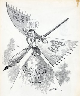 President Theodore Roosevelt is pictured standing atop "Sagamore Hill"