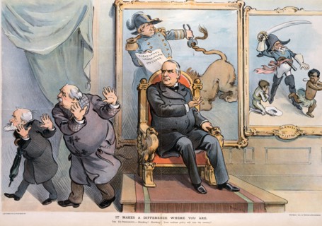 President McKinley in front of two previous foreign policies