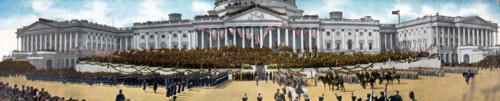 Postcard showing the inauguration of President Theodore Roosevelt