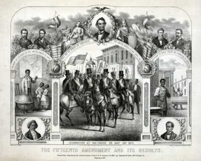Print commemorating the Fifteenth Amendment