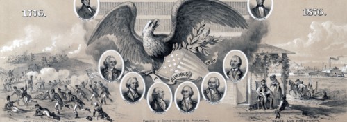 cameo portraits of six American revolutionary war generals