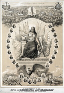 Commemorative print of one hundred years of independence in the USA