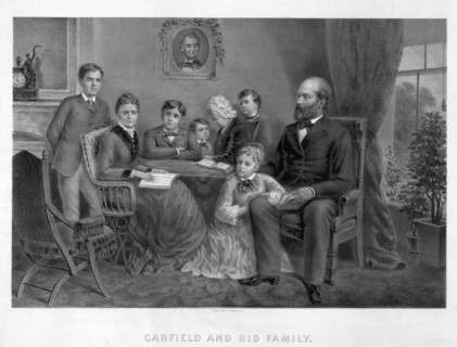 President James Garfield with his family