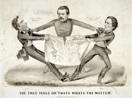 Pro-Democrat cartoon from 1860s