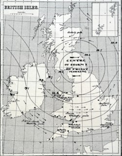 Chart Recording the Cyclonic Character of Friday's Gale