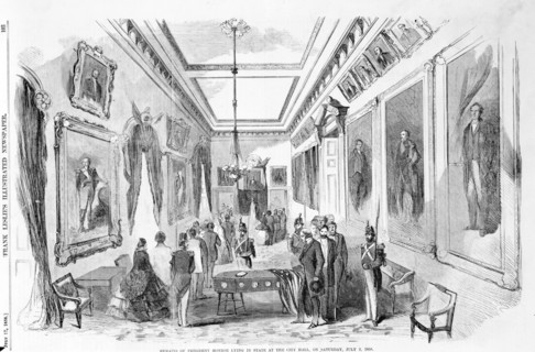 Remains of President Monroe lying in state