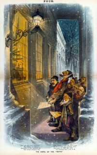 Group of office seekers carolling outside the White House