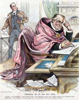 President McKinley dressed in a long cape