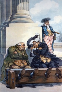 Theodore Roosevelt and 'Congress' glaring at each other