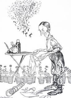 Poor people receive hand-outs of charity