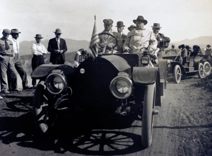 President Theodore Roosevelt visiting Roosevelt.