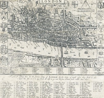 London Map 1593 by john Norden
