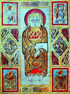Fresco titled 'Mark the Evangelists' symbols.