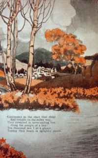 Illustration to accompany the poem 'I Wandered Lonely as a Cloud'