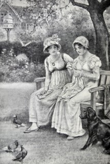 Engraving of Jane Austen and her sister Cassandra