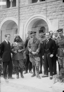 Photograph of the arrival of Herbert Samuel, 1st Viscount Samuel