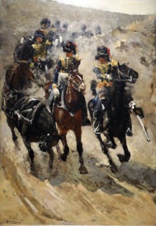 Painting titled 'The Yellow Riders'