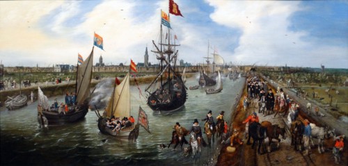 Painting depicting the departure of a dignitary from Middelburg