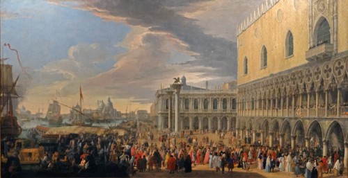 The arrival of the fourth Earl of Manchester in Venice by Luca Carlevaris.