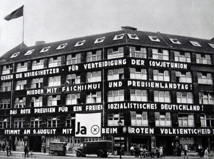 Communist slogans on a building in Germany