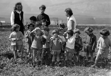 Photograph of Jewish nursery children on a Kibbutz