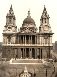 Hand coloured photograph of St Paul's Cathedral