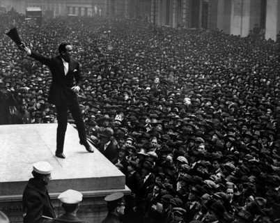 Photograph of Douglas Fairbanks at the Third Liberty Loan rally for funds
