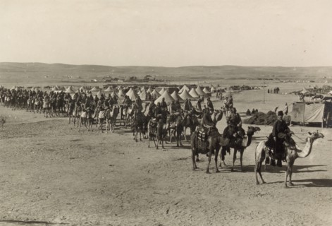 Photograph of the Turkish army Camel Corps at Beersheba