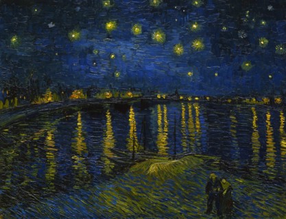 Painting titled 'Starry Night over the Rhône'