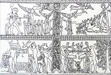 Line drawing based on the idea of the 'Ladder of Salvation'