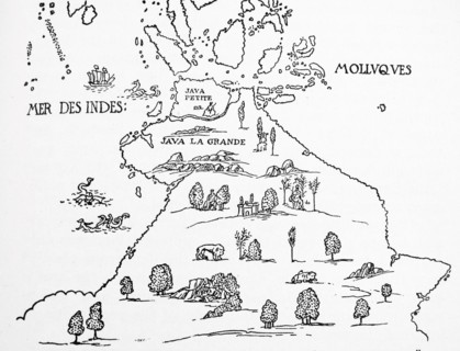 An early map of 'Terra Australis', called 'Java La Grande' in its supposed eastern part.