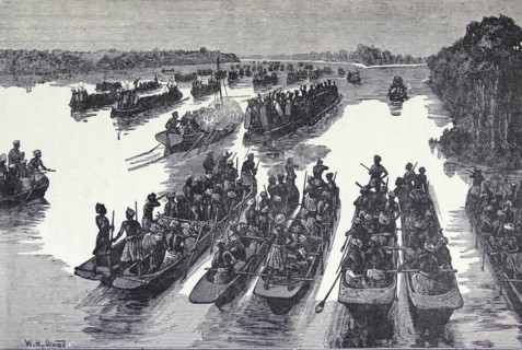 The fight below the confluence of the Aruwimi and the Livingstone rivers