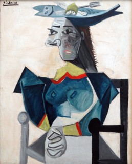 Seated Woman with Fish Hat by Pablo Picasso