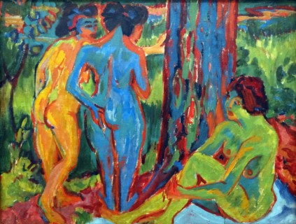 Three Nudes in the Forest by Ernst Ludwig Kirchner