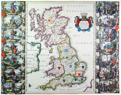 Antique map of Britain. Published 1635