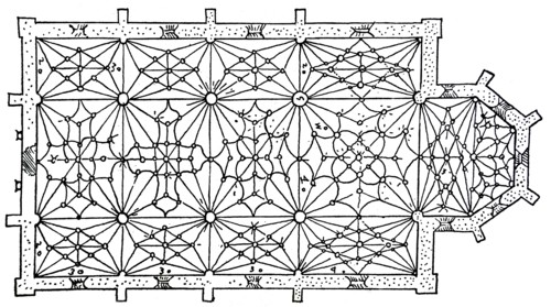 Vaulting pattern similar to that used by Spanish architect Rodrigo Gil de Honta-ón
