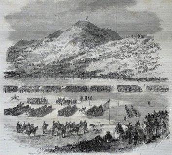 A military review of British soldiers in Northern England 1860