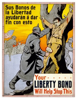 World war one Spanish language American propaganda poster