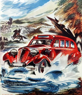 Colour illustration depicting one of the new service cars operated by the Dominon's Railway Department in New Zealand