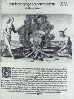 Illustration of Indians cooking in an earthen pot